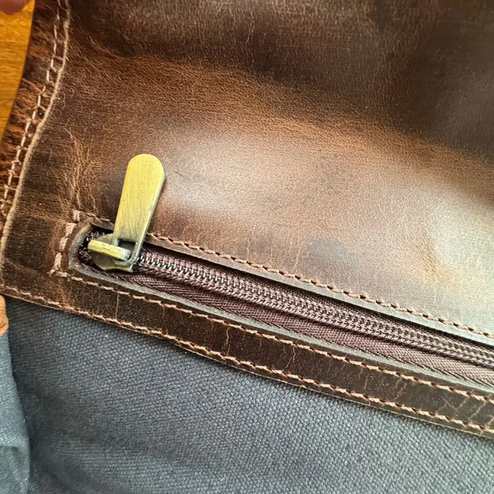 NEW Knife Roll Company Iris‎ Leather Chef Knife Roll Stress Grey 5 Slot